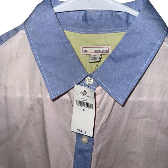 NWT GAP‎ Colorblock boyfriend shirt Size S - Picture 3 of 6